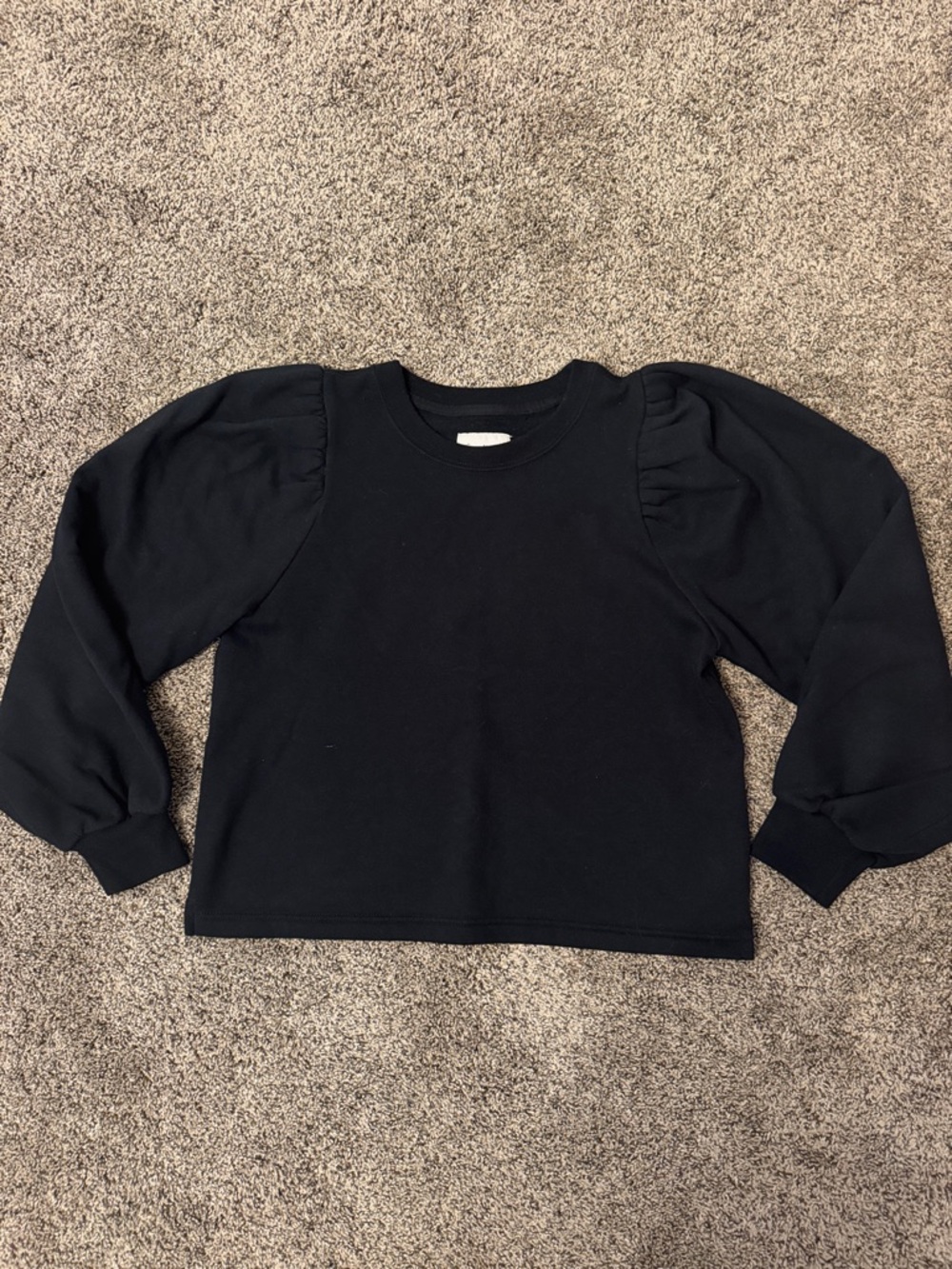 Women’s Abercrombie & Fitch Puff Sleeve Crewneck Top - Black